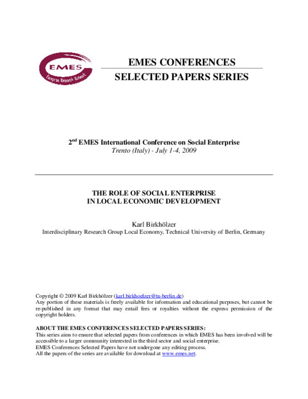 (PDF) Emes Conferences Selected Papers Series