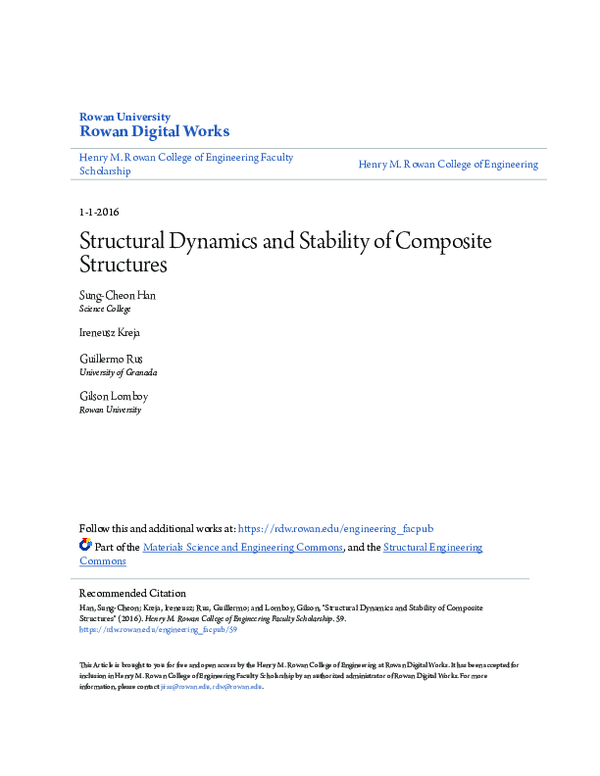 (PDF) Structural Dynamics and Stability of Composite Structures