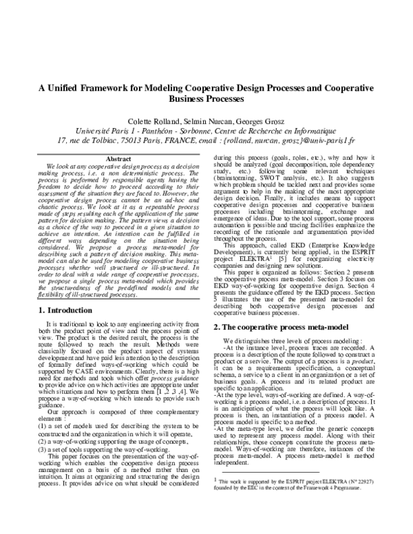 (PDF) A unified framework for modeling cooperative design processes and ...