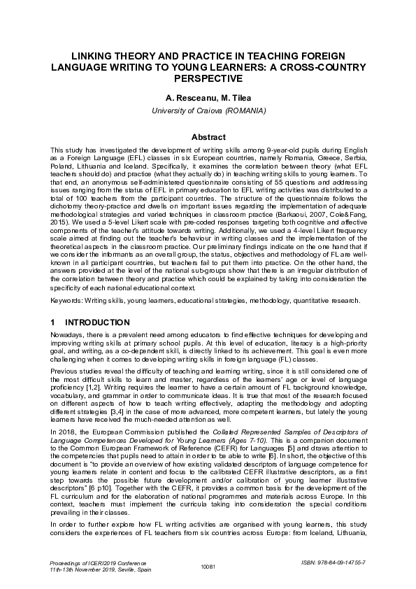 (PDF) LINKING THEORY AND PRACTICE IN TEACHING FOREIGN LANGUAGE WRITING ...