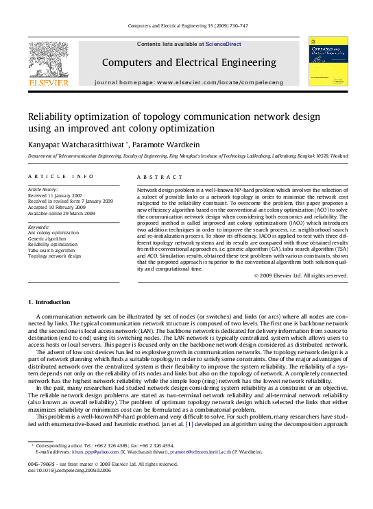 (PDF) Reliability optimization of topology communication network design ...