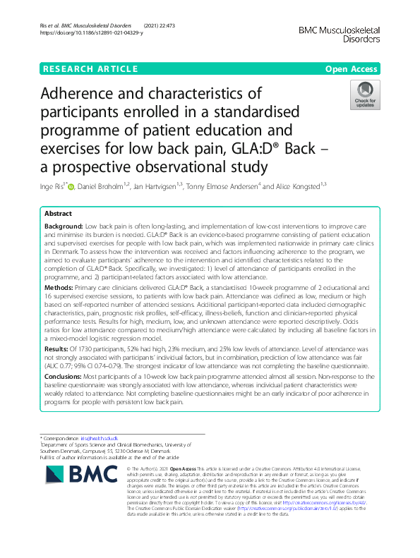 (PDF) Adherence and characteristics of participants enrolled in a ...