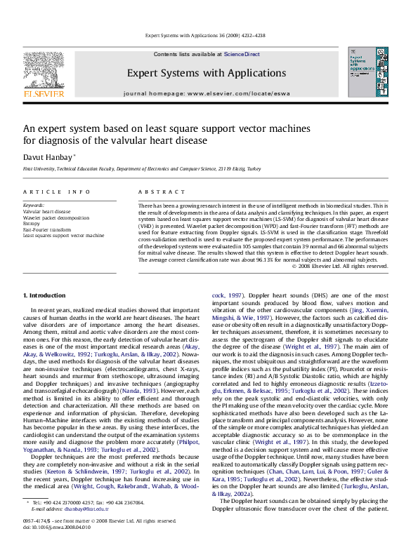 (PDF) An expert system based on least square support vector machines ...
