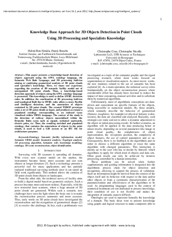 (PDF) Knowledge Base Approach for 3D Objects Detection in Point Clouds ...