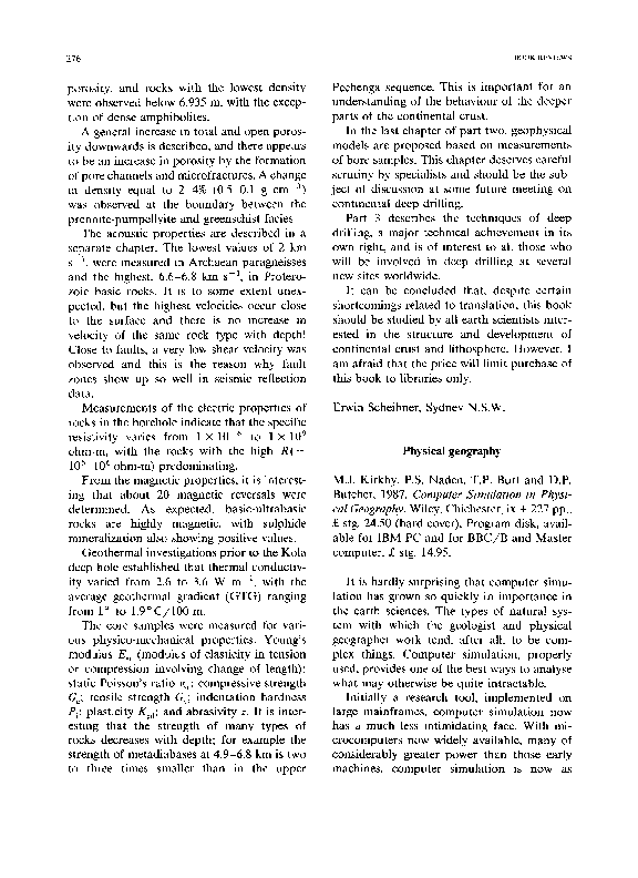 (PDF) Computer Simulation in Physical Geography