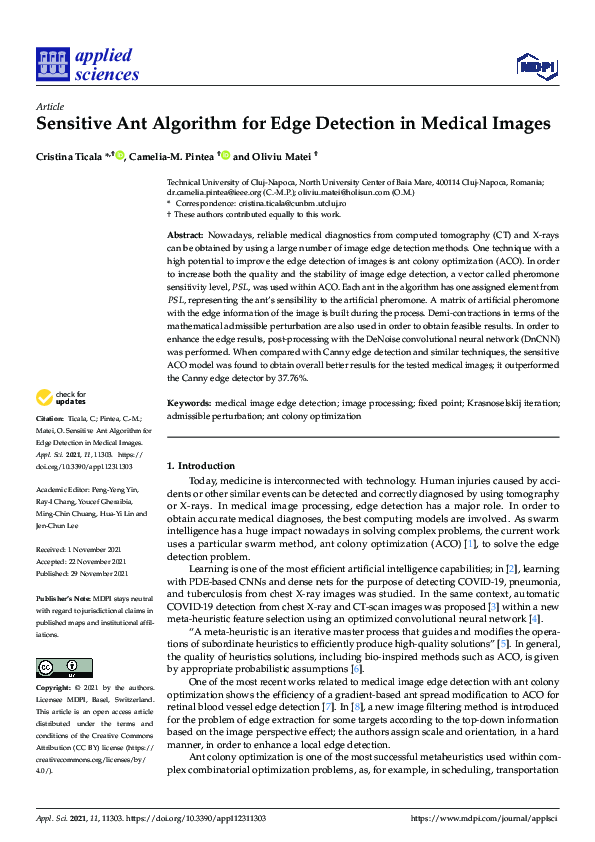 (PDF) Sensitive Ant Algorithm for Edge Detection in Medical Images