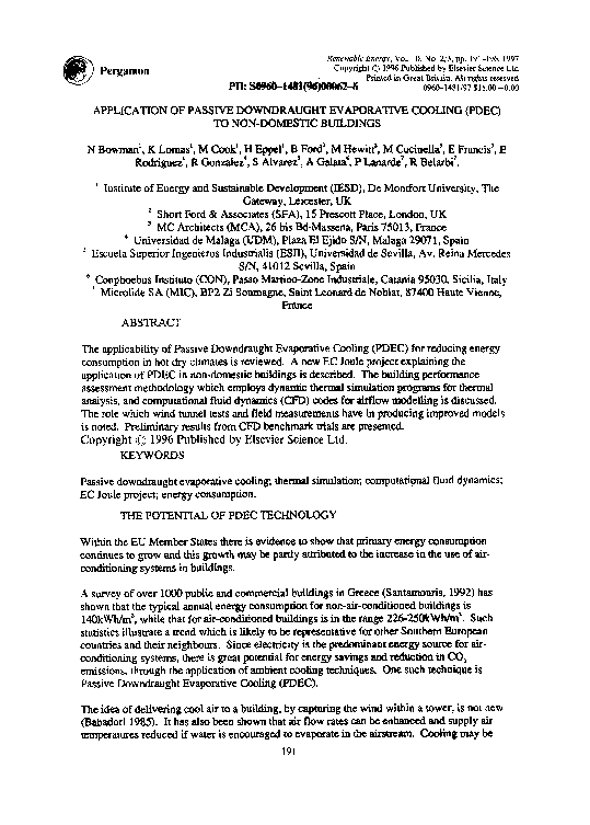 (PDF) Application of passive downdraught evaporative cooling (PDEC) to ...