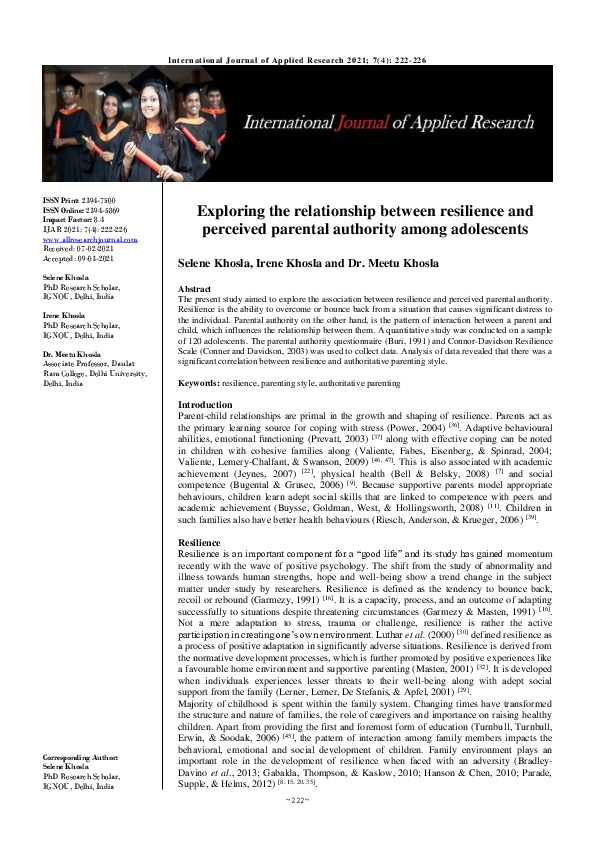 (PDF) Exploring the relationship between resilience and perceived ...