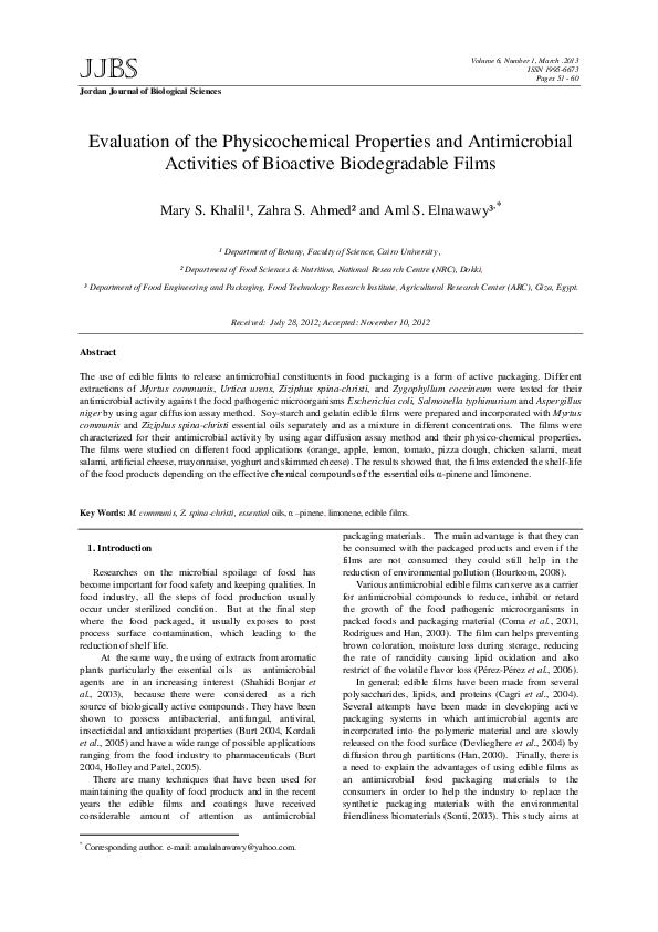 (PDF) Evaluation of Physicochemical Properties and Antioxidant Activity ...