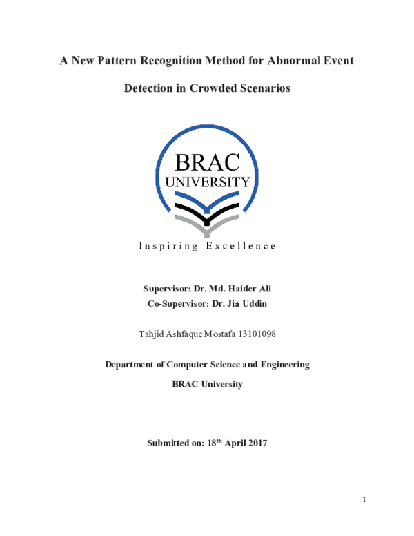 (PDF) A new pattern recognition method for abnormal event detection in ...
