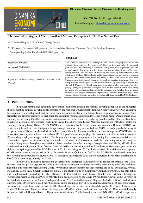 (PDF) The Survival Strategies of Micro, Small and Medium Enterprises in ...