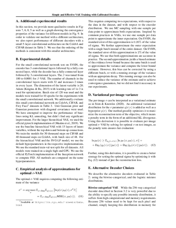 (PDF) Simple and Effective VAE Training with Calibrated Decoders