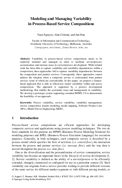 (PDF) Modeling and managing variability in process-based service ...