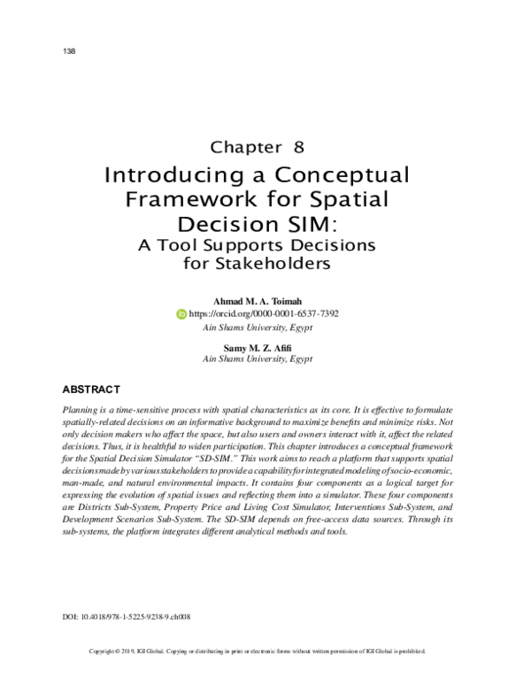 (PDF) Introducing a Conceptual Framework for Spatial Decision SIM