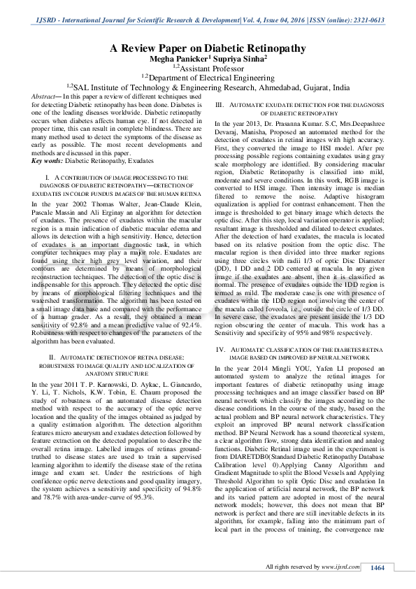 (PDF) A Review Paper on Diabetic Retinopathy