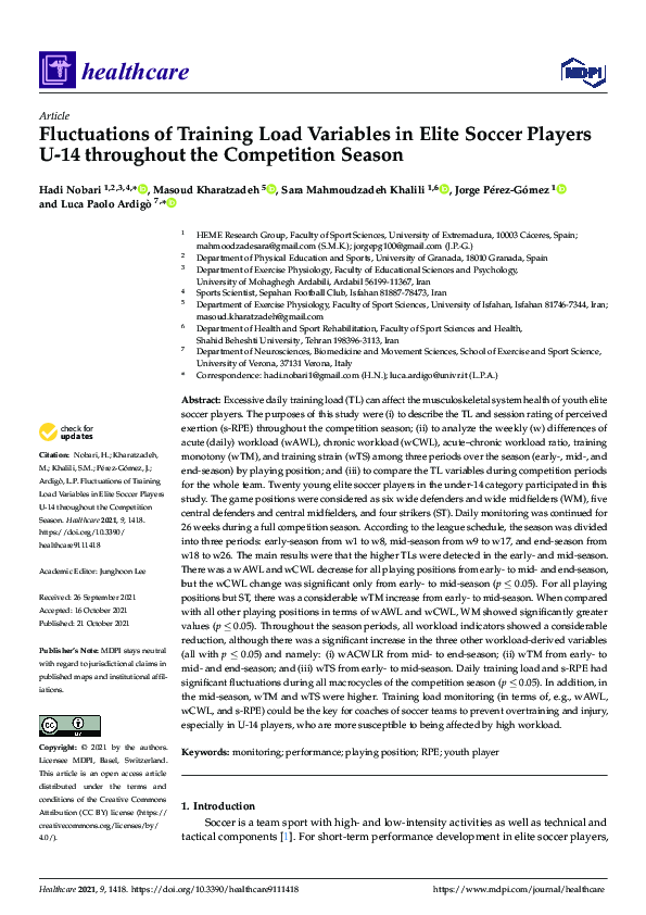 (PDF) Fluctuations of Training Load Variables in Elite Soccer Players U ...