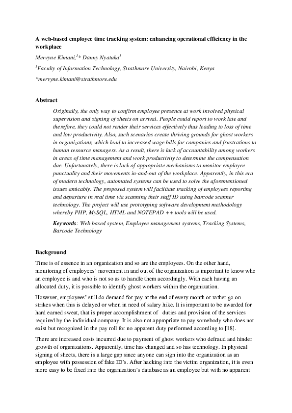 (PDF) A web-based employee time tracking system: enhancing operational ...