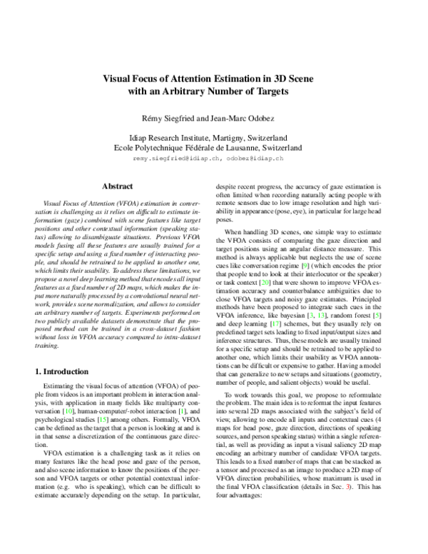 (PDF) Visual Focus of Attention Estimation in 3D Scene with an ...