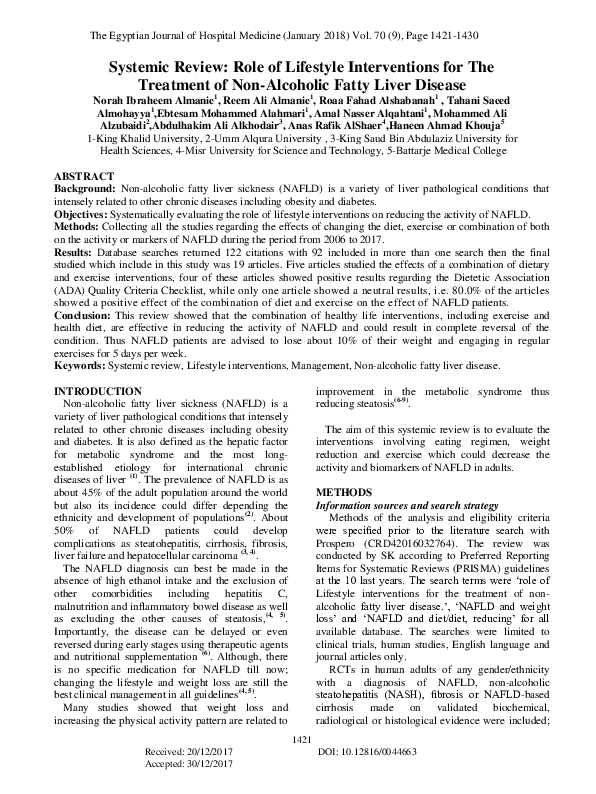 (PDF) Systemic Review: Role of Lifestyle Interventions for The ...