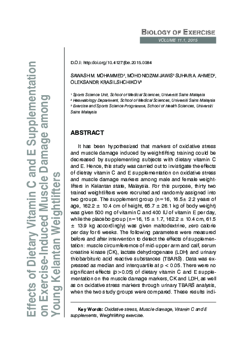 (PDF) Effects of dietary vitamin C and E supplementations on hepatic ...
