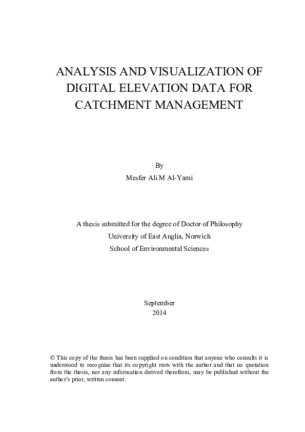 (PDF) Analysis and visualisation of digital elevation data for ...