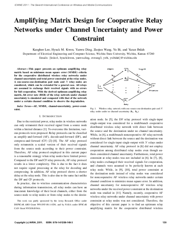(PDF) MMSE-Based Relay Design for Cooperative Networks