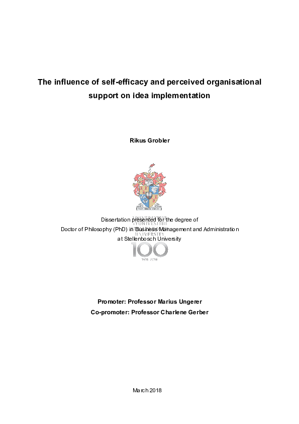 (PDF) The influence of self-efficacy and perceived organisational ...