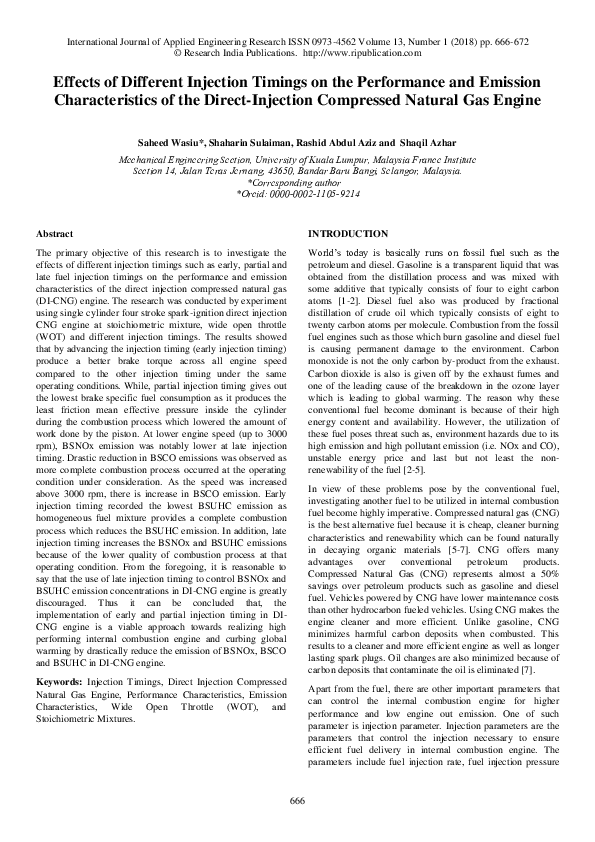 (PDF) Effects of Different Injection Timings on the Performance and ...
