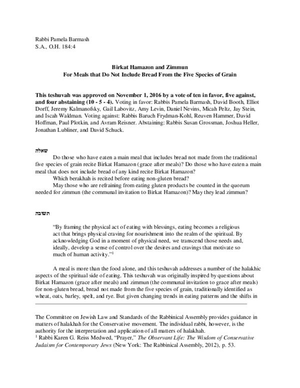 PDF Jewish Liturgy Birkat Hamazon And Zimmun For Meals That Do Not PDF Jewish Liturgy Birkat Hamazon And Zimmun For Meals That Do Not