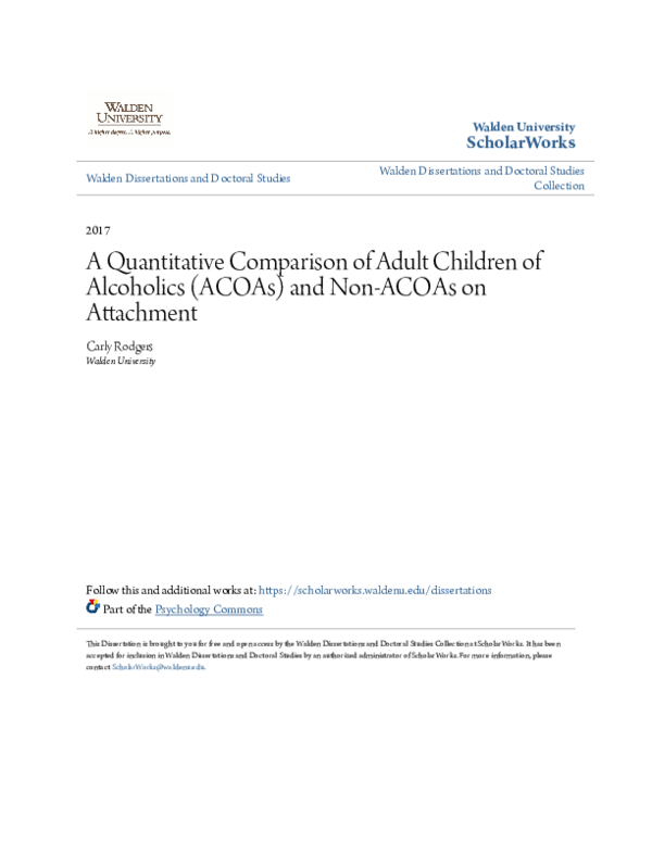 (PDF) A Quantitative Comparison of Adult Children of Alcoholics (ACOAs ...