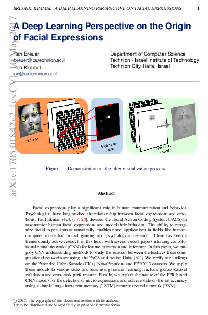 (PDF) A Deep Learning Perspective on the Origin of Facial Expressions