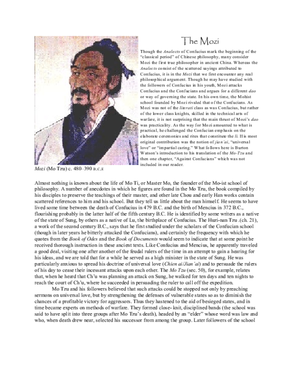 (PDF) History of Chinese Philosophy Mozi — 2