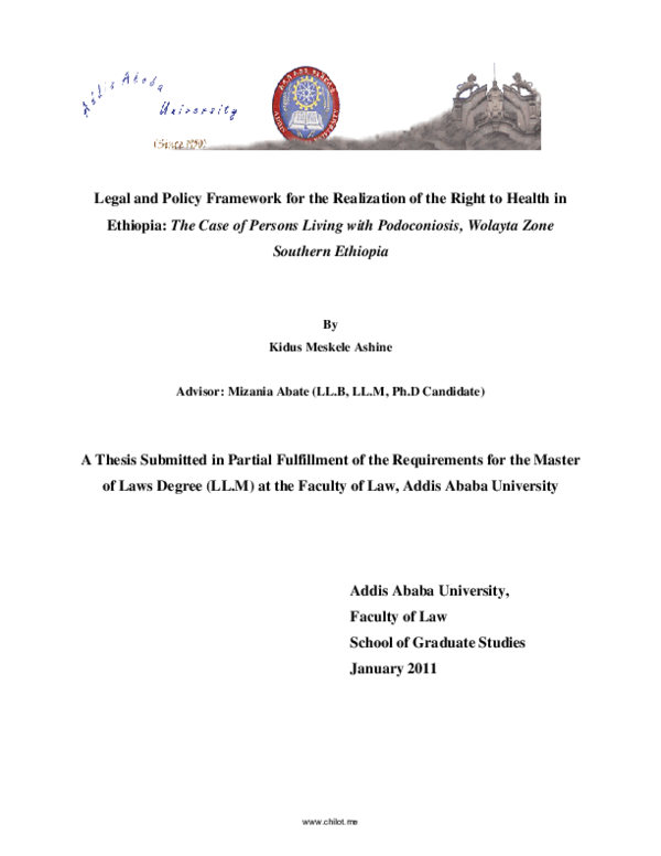 (PDF) Legal and Policy Framework for the Realization of the Right to ...