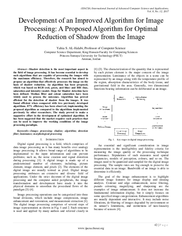 (PDF) Development of an Improved Algorithm for Image Processing: A ...