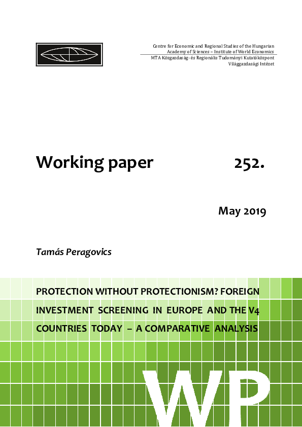 (PDF) Protection without protectionism? Foreign investment screening in