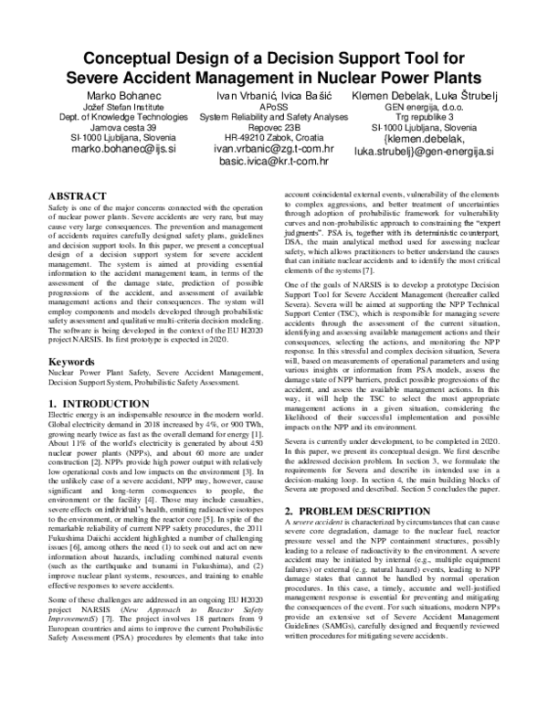 (PDF) Conceptual Design of a Decision Support Tool for Severe Accident ...