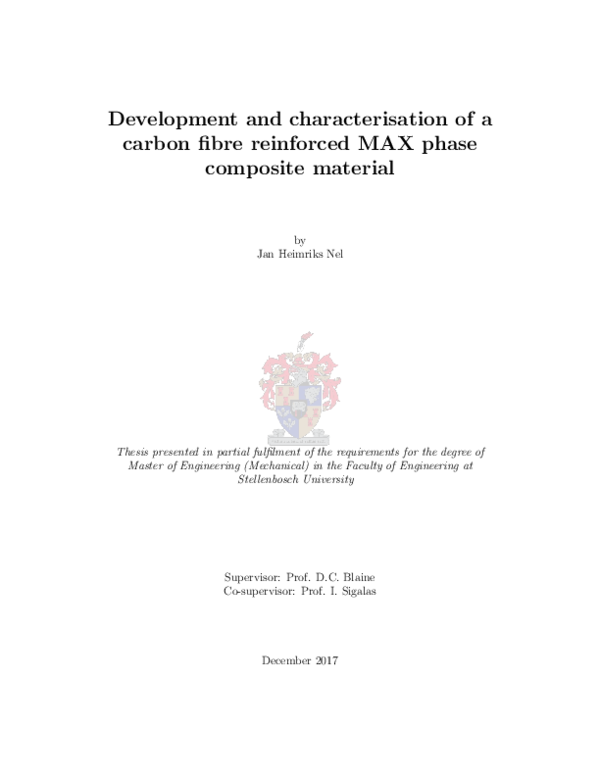 (PDF) Development and characterisation of a carbon fibre reinforced MAX ...