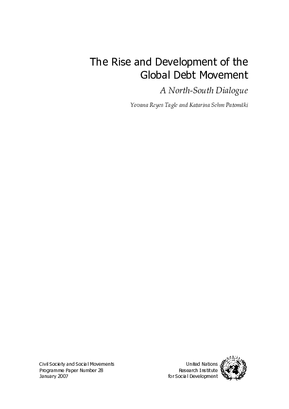 (PDF) The Rise and Development of the Global Debt Movement A North ...