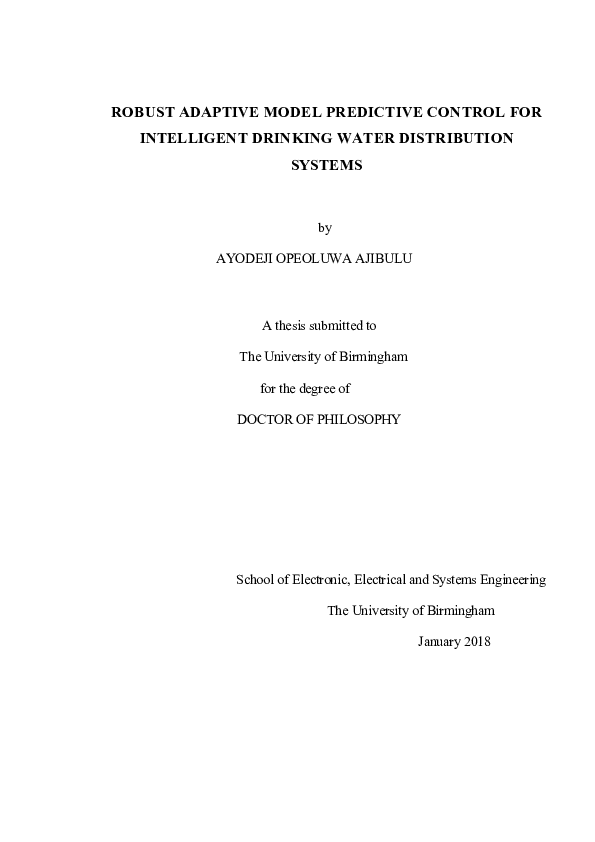 (PDF) Robust adaptive model predictive control for intelligent drinking ...