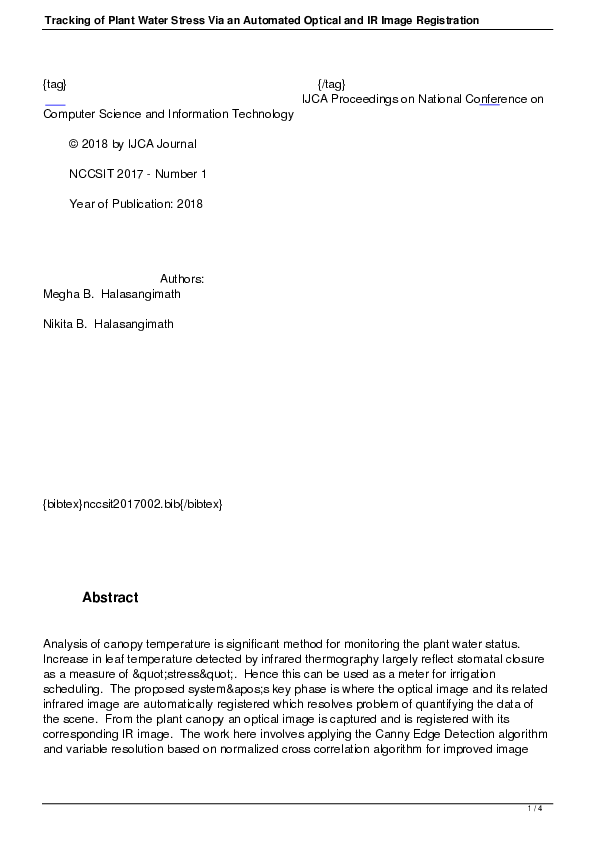 (PDF) Tracking of Plant Water Stress Via an Automated Optical and IR ...