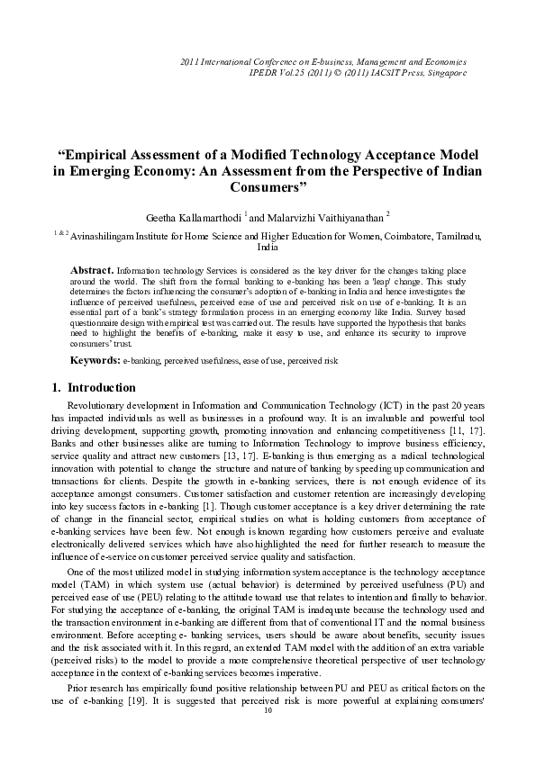 (PDF) “ Empirical Assessment of a Modified Technology Acceptance Model ...