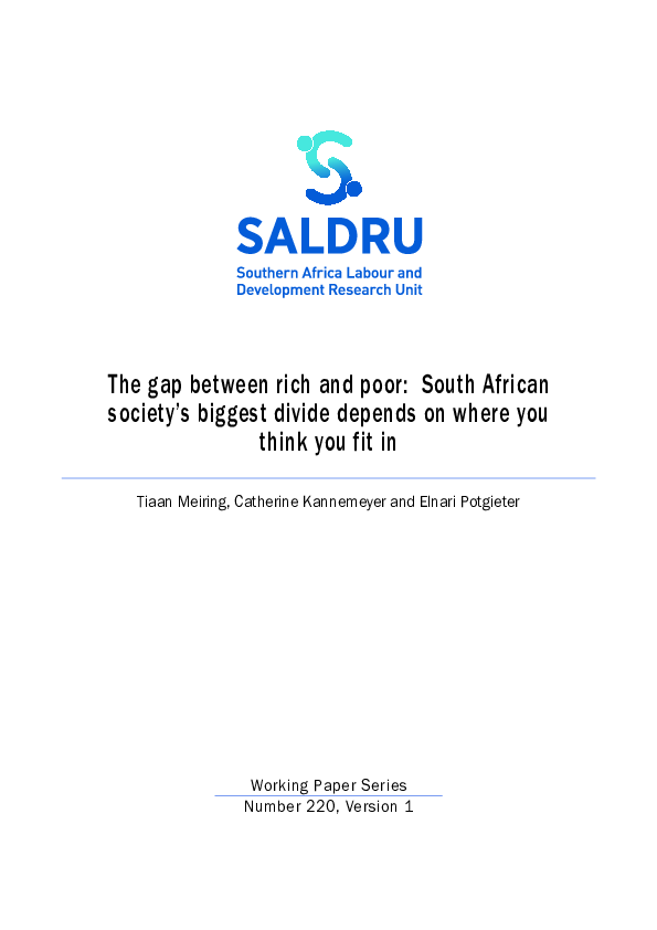 (PDF) The gap between rich and poor: South African society’s biggest ...