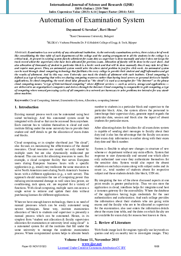 (PDF) Automation of Examination System Dayanand