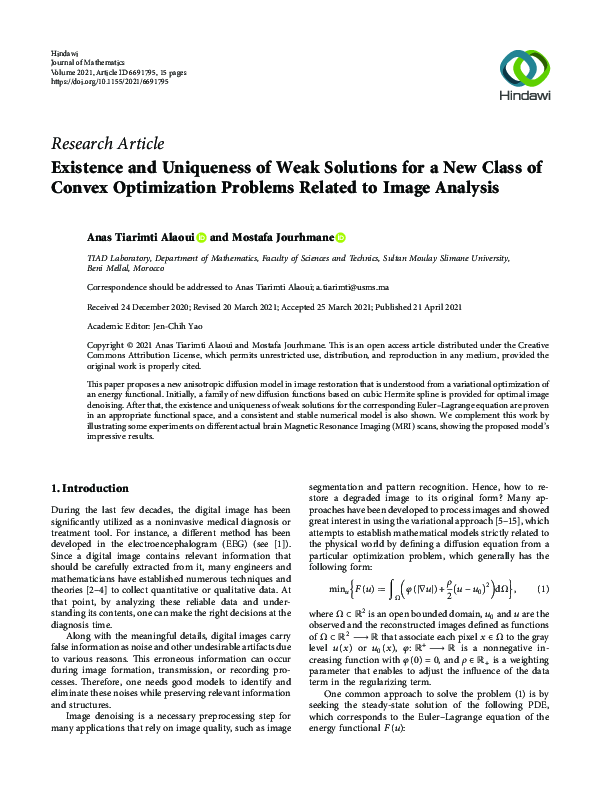(PDF) Existence and Uniqueness of Weak Solutions for a New Class of ...