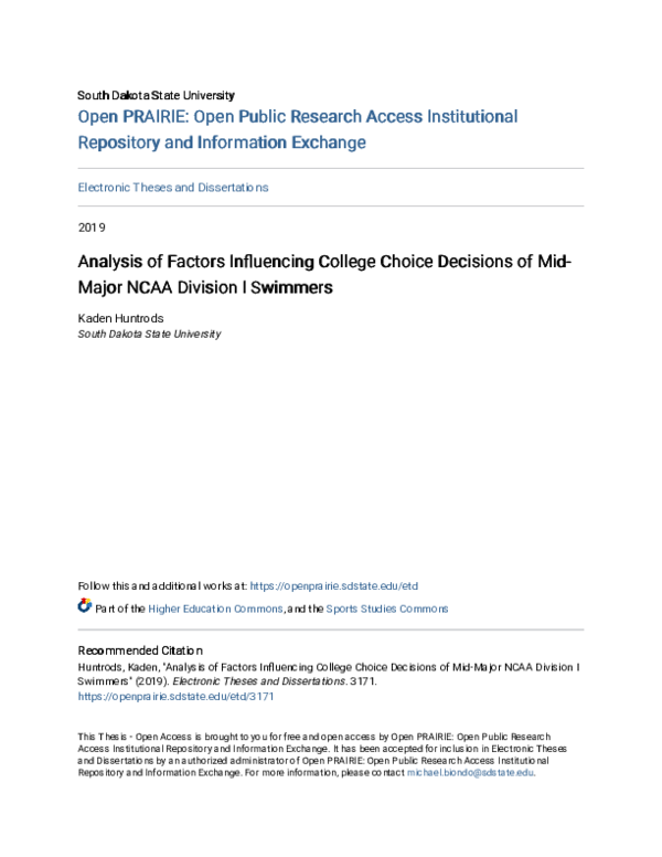 (PDF) Analysis of Factors Influencing College Choice Decisions of Mid ...