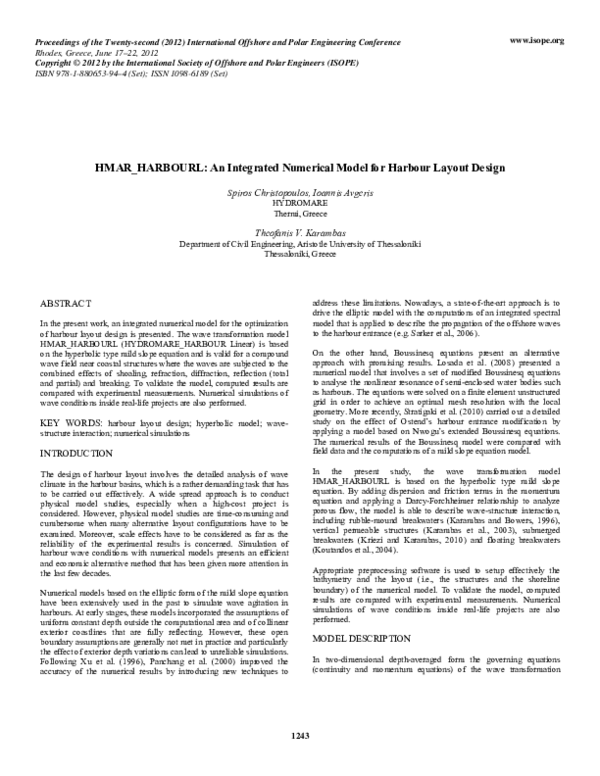 (PDF) Hmar-harbourl: an integrated numerical model for harbour layout ...