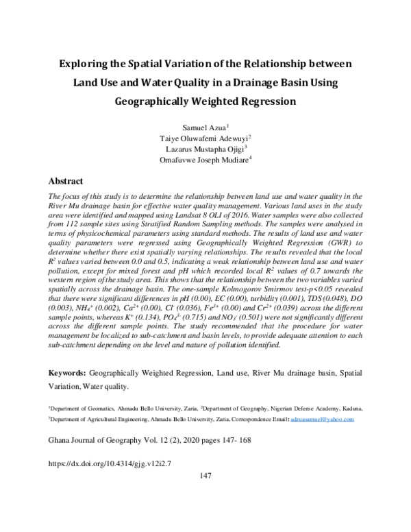(PDF) Exploring the Spatial Variation of the Relationship between Land ...