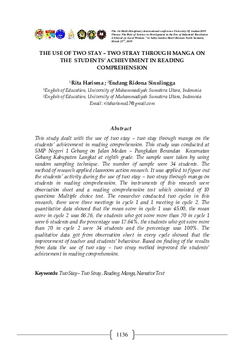 (PDF) The Use of Two Stay – Two Stray Through Manga on the Students ...