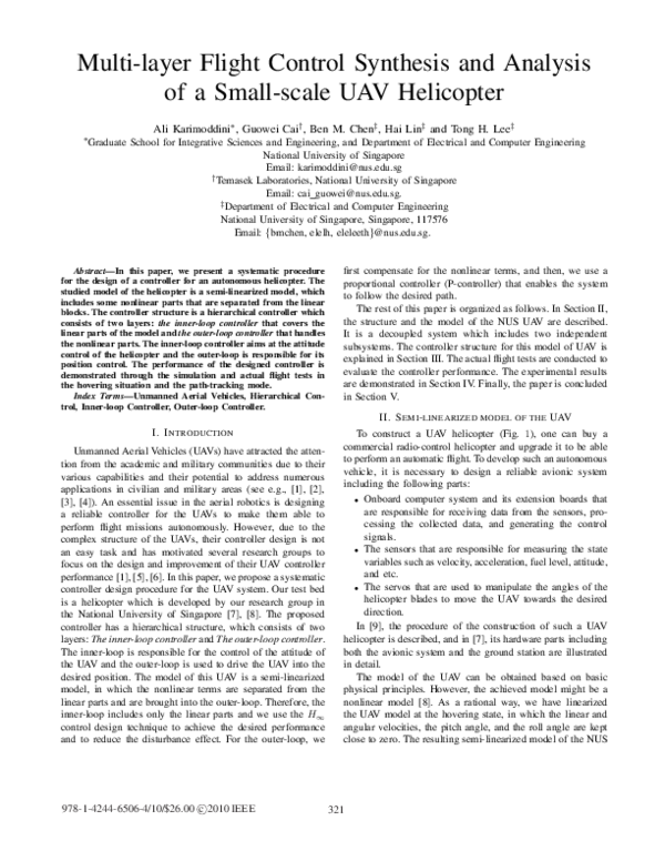 (PDF) Multi-layer flight control synthesis and analysis of a small ...