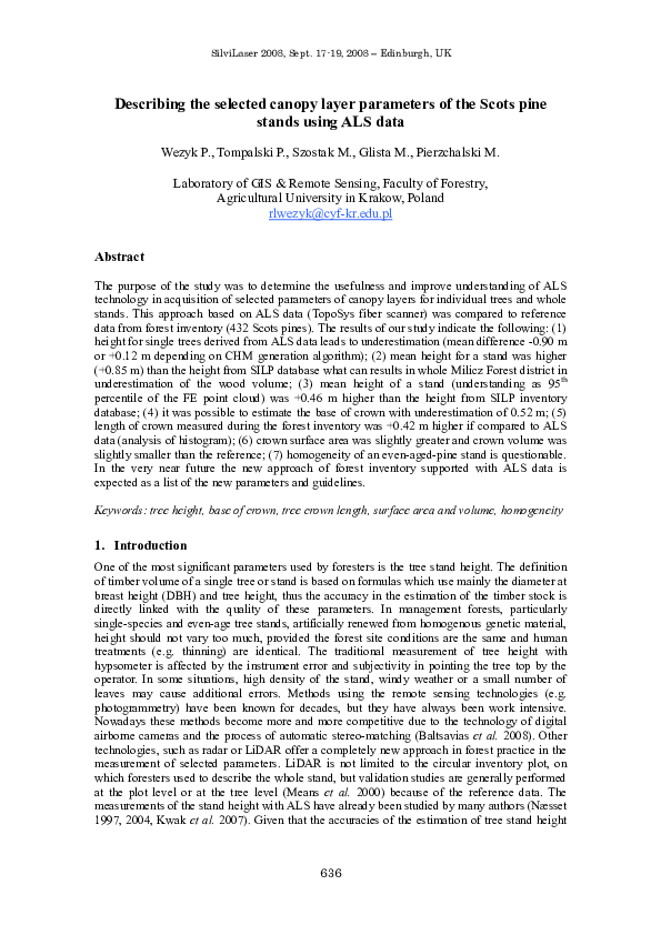(PDF) Describing the selected canopy layer parameters of the Scots pine ...